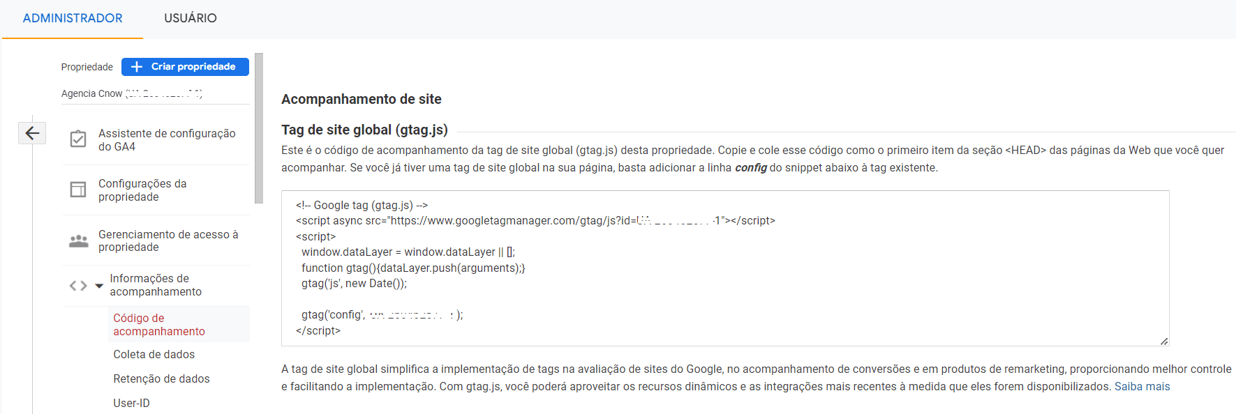 Adicione o código de acompanhamento ao seu site