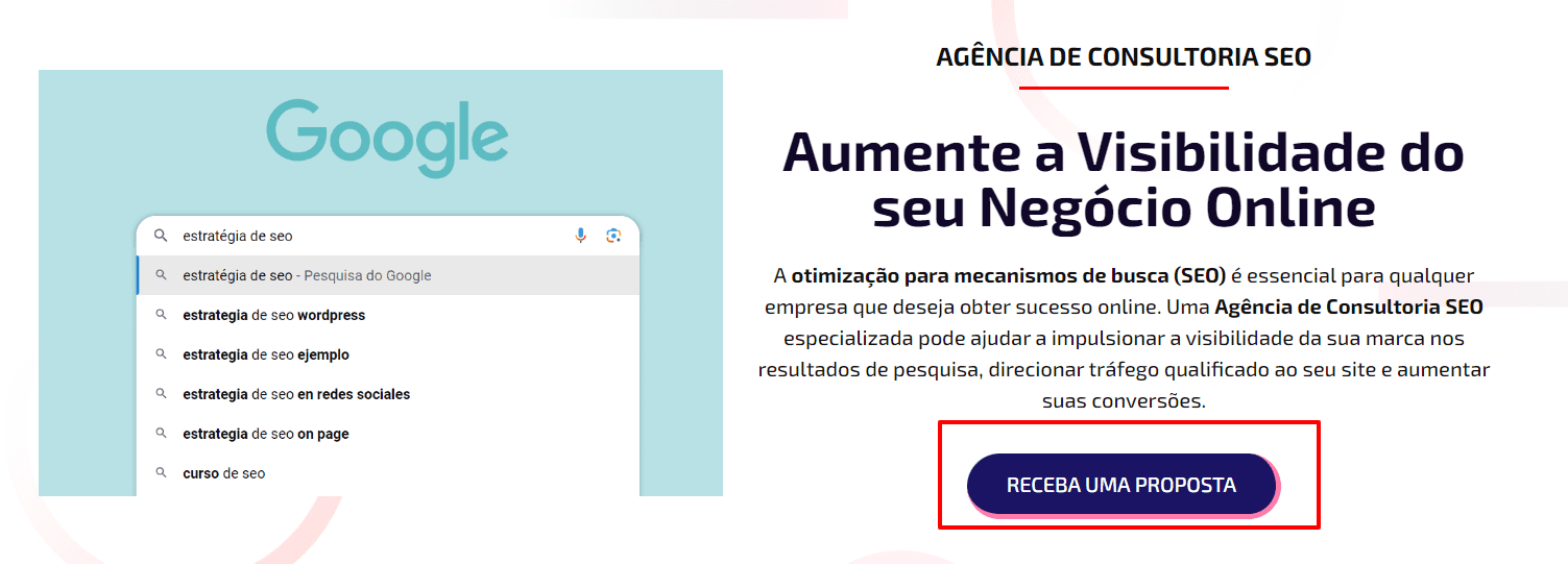 Direcionar para uma landing page