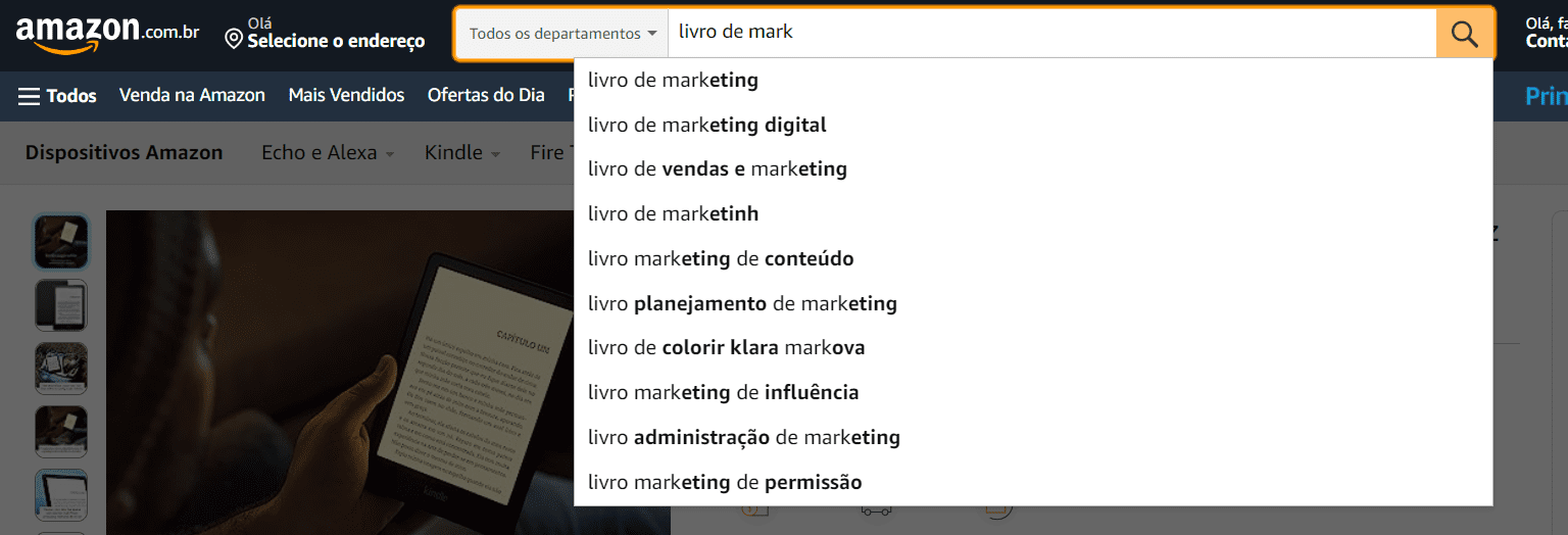 palavra chave amazon