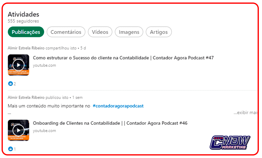 Compartilhe Conteúdo no Linkedin